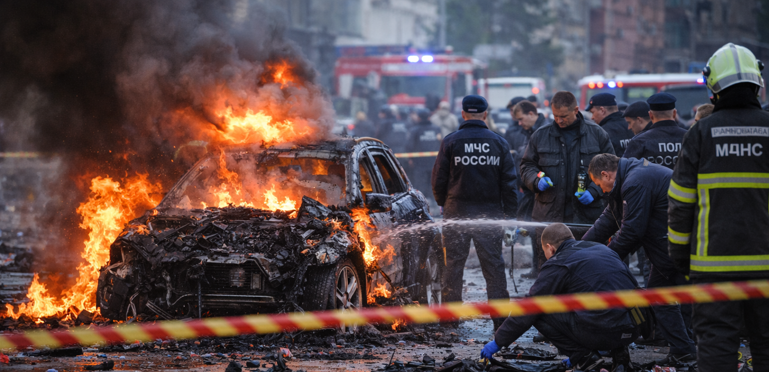 Russian general killed by car bomb in Moscow as investigators probe who planted it
