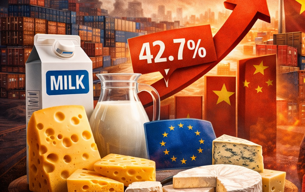 China’s provisional tariffs on EU dairy hit milk and cheese, with duties up to 42.7%