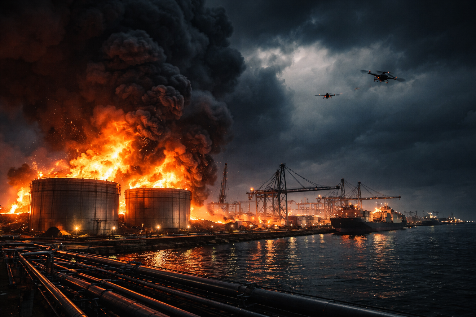 Drone Strike Sets Oil Tanks Ablaze at Oman’s Salalah Port