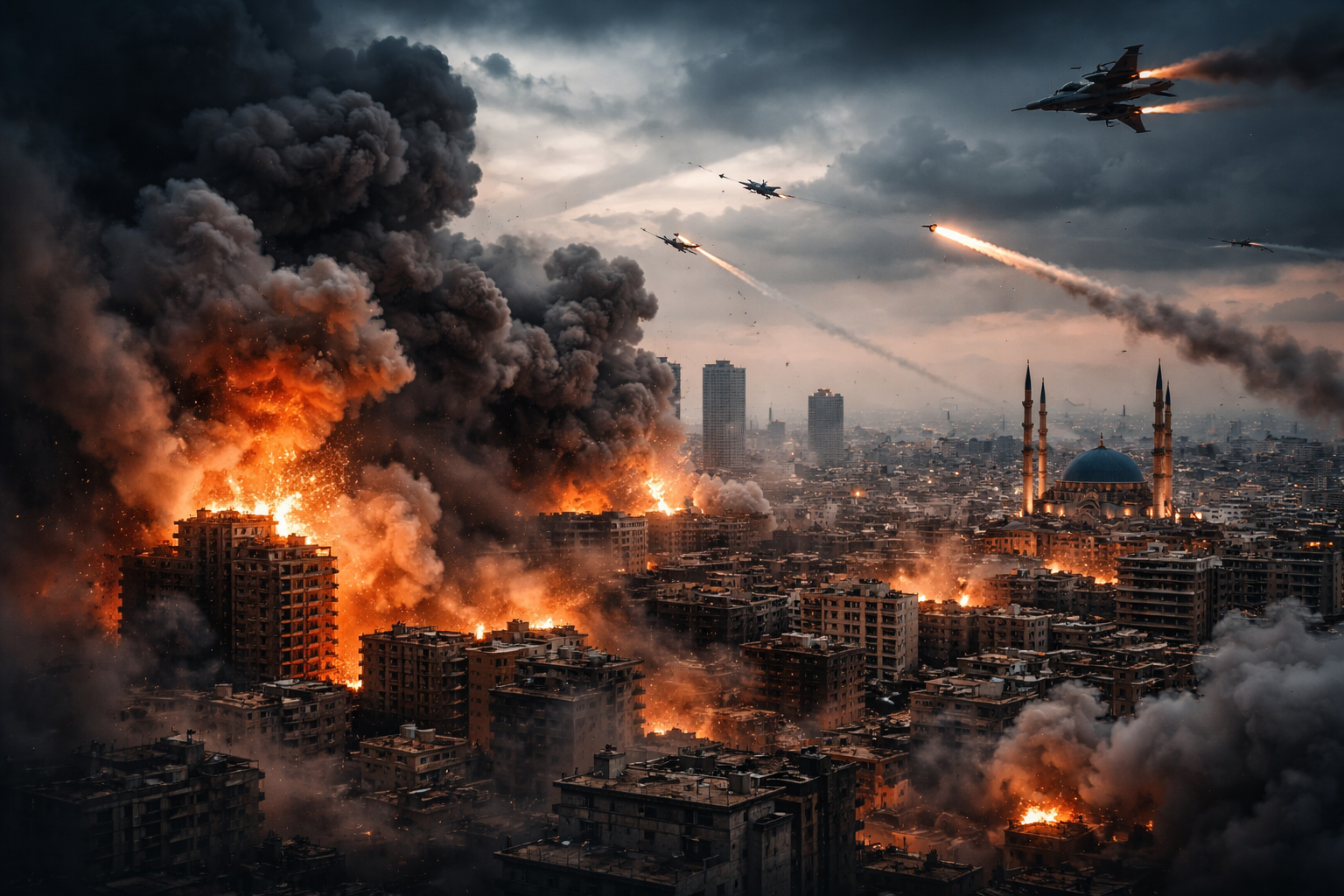 Israel Bombs Central Beirut After Hezbollah Fires 200 Rockets