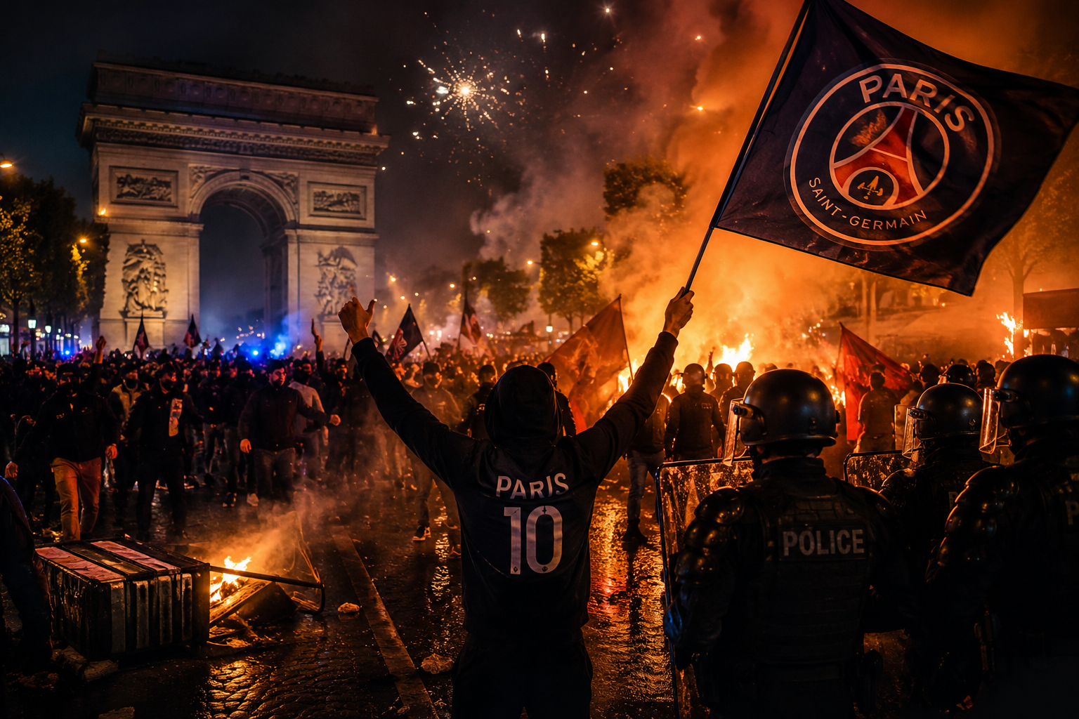 Violent PSG Champions League Celebrations Explode Into Chaos As Hundreds Arrested Across France