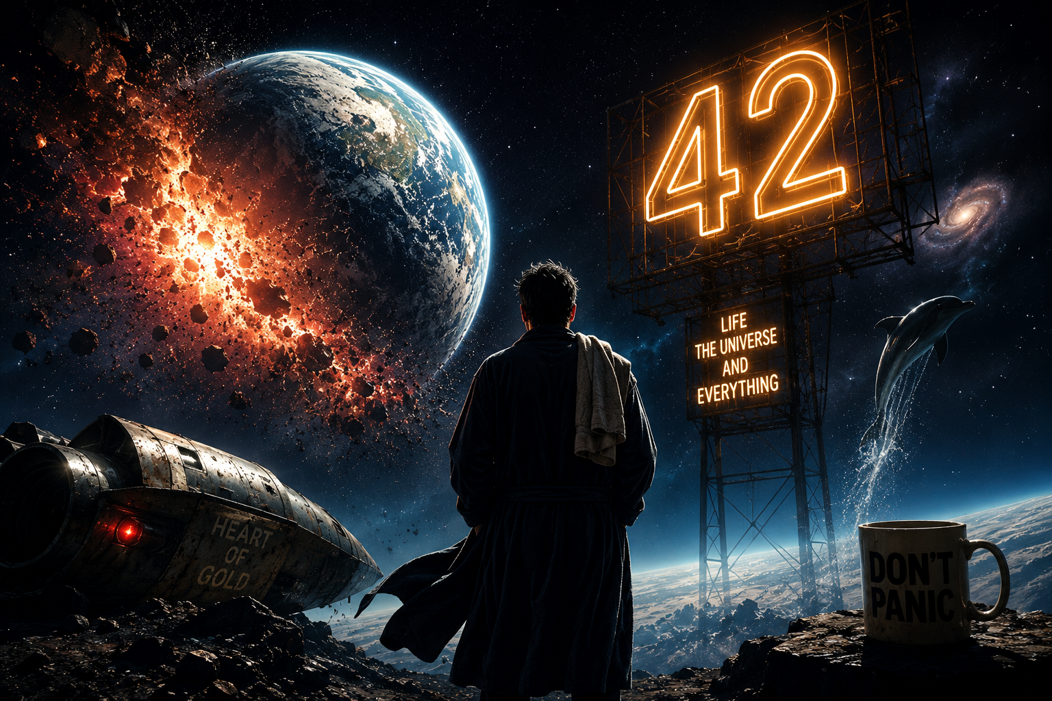 The Hitchhiker’s Guide To The Galaxy Explained: The Absurd Five-Book Journey Where Earth Dies, God Vanishes, And The Answer Is Still 42