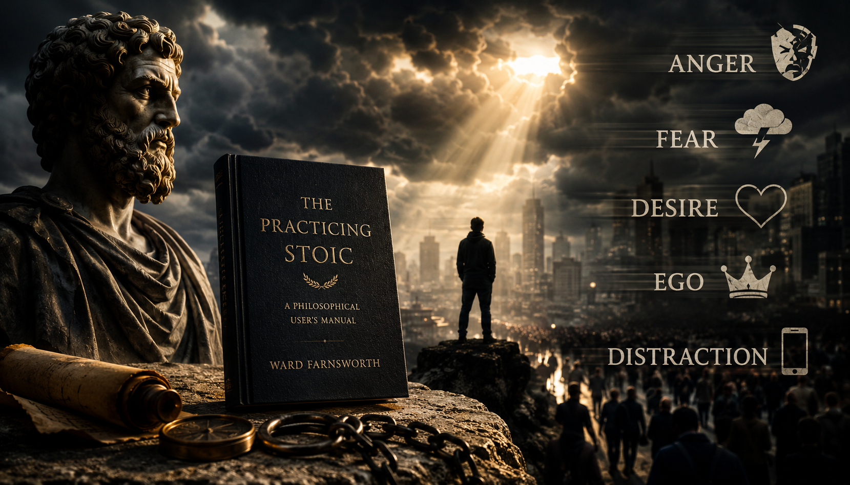The Practicing Stoic Summary: How To Stop Being Ruled By Emotion, Ego, Fear, And Other People