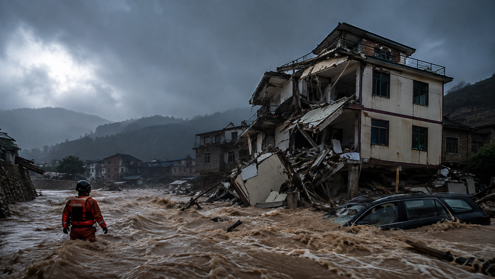 Typhoon Saudel Floods China as Three-Storey House Collapses and 83,000+ Evacuated