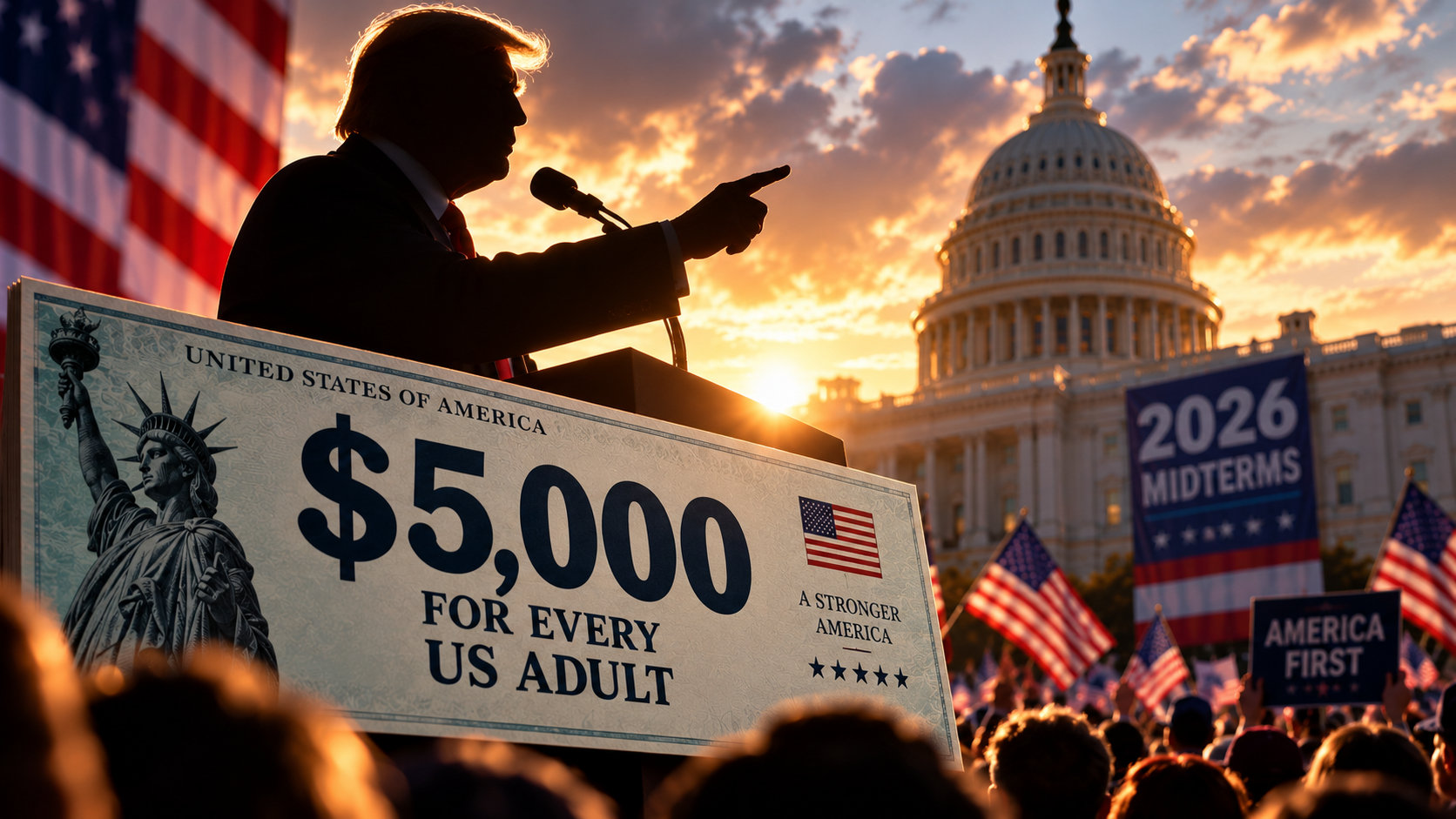 Trump Promises Every US Adult $5,000 If Republicans Win Midterms — But Can He Actually Do It?