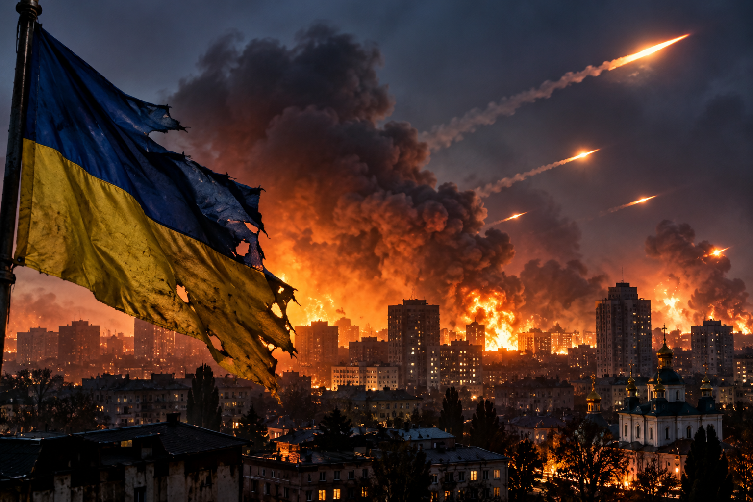 Russia Unleashes “Massive Strike” On Kyiv And Across Ukraine As Two Are Killed In Capital