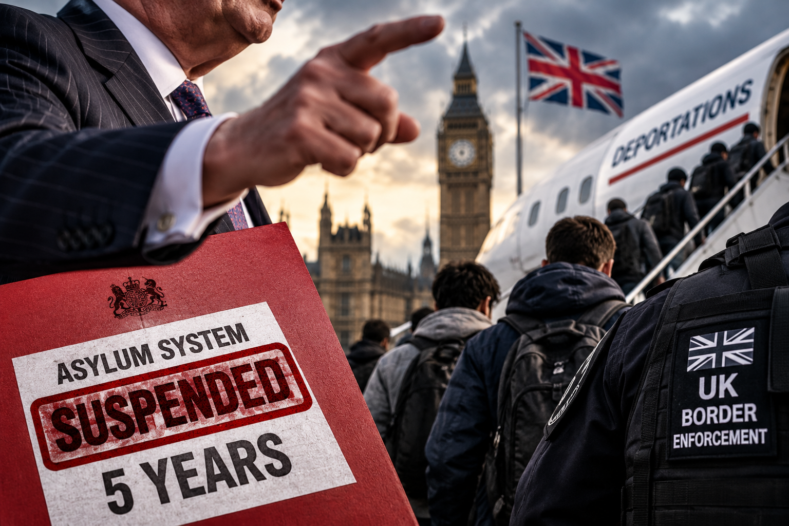 Farage Vows To Shut Down Britain's Asylum System For Five Years And Deport 90,000 Applicants In Sweeping Immigration Crackdown