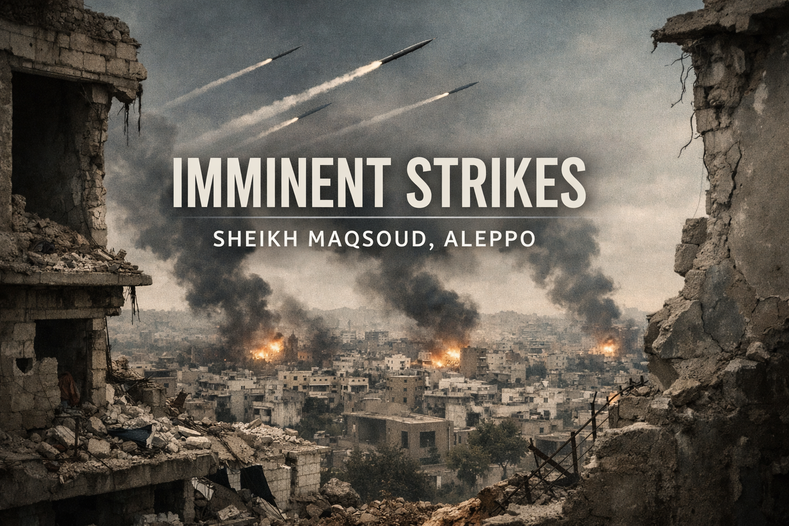 Countdown to Impact: Aleppo Residents Warned of Imminent Strikes in Sheikh Maqsoud