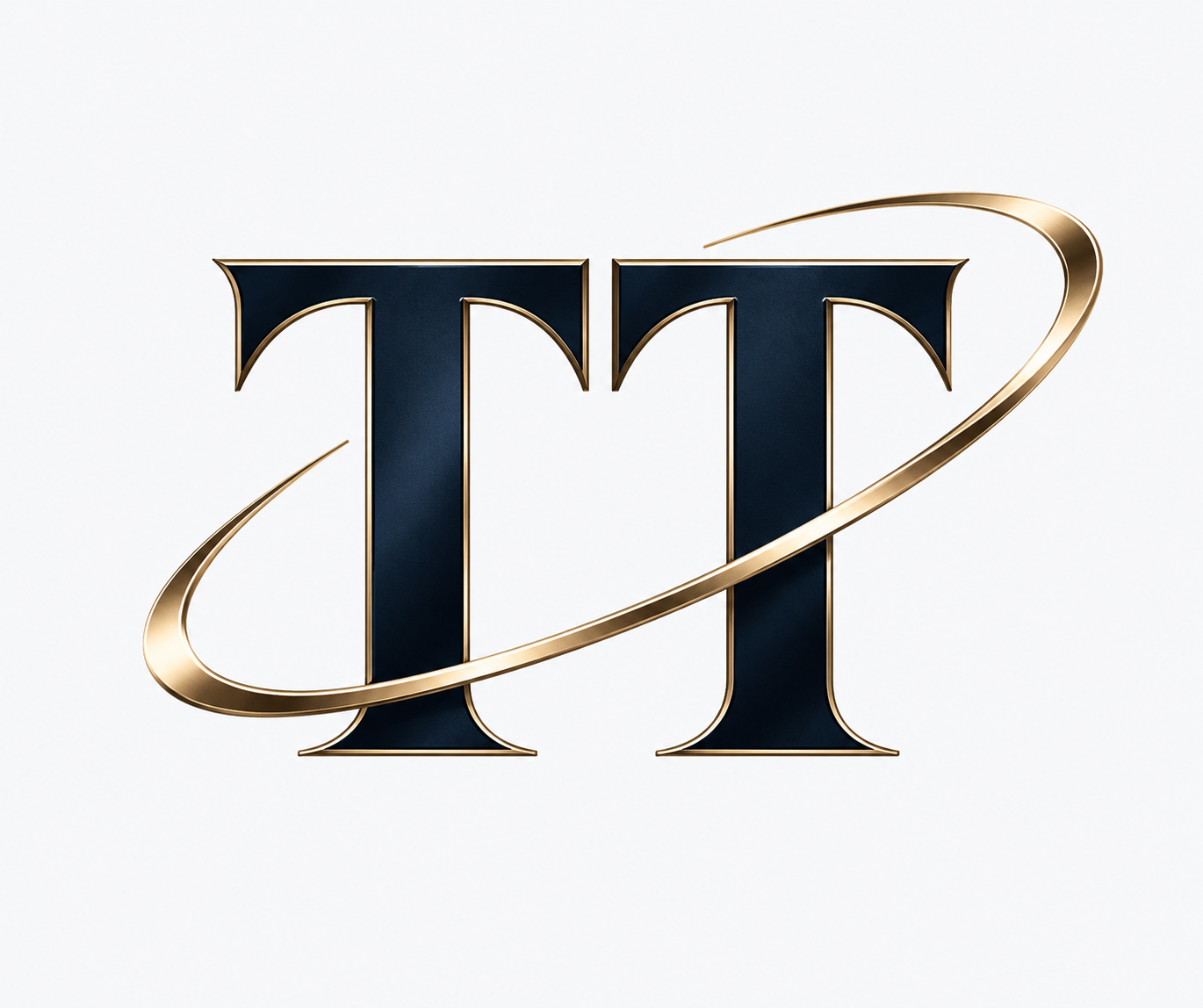 Taylor Tailored TT logo in dark navy with a gold orbit design