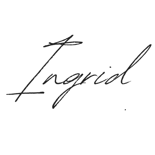 Black background with the word "Ingrid" written in elegant cursive script.