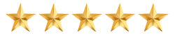 Four gold stars with a blue ribbon and a certificate.