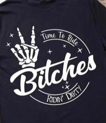 Time to ride Bitches, riding dirty long sleeve crop t-shirt
