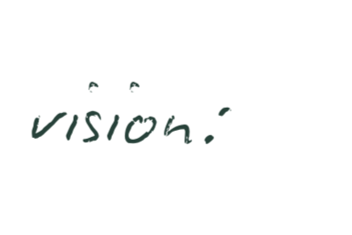 Handwritten text that says 'vision:' with a checkmark above it.