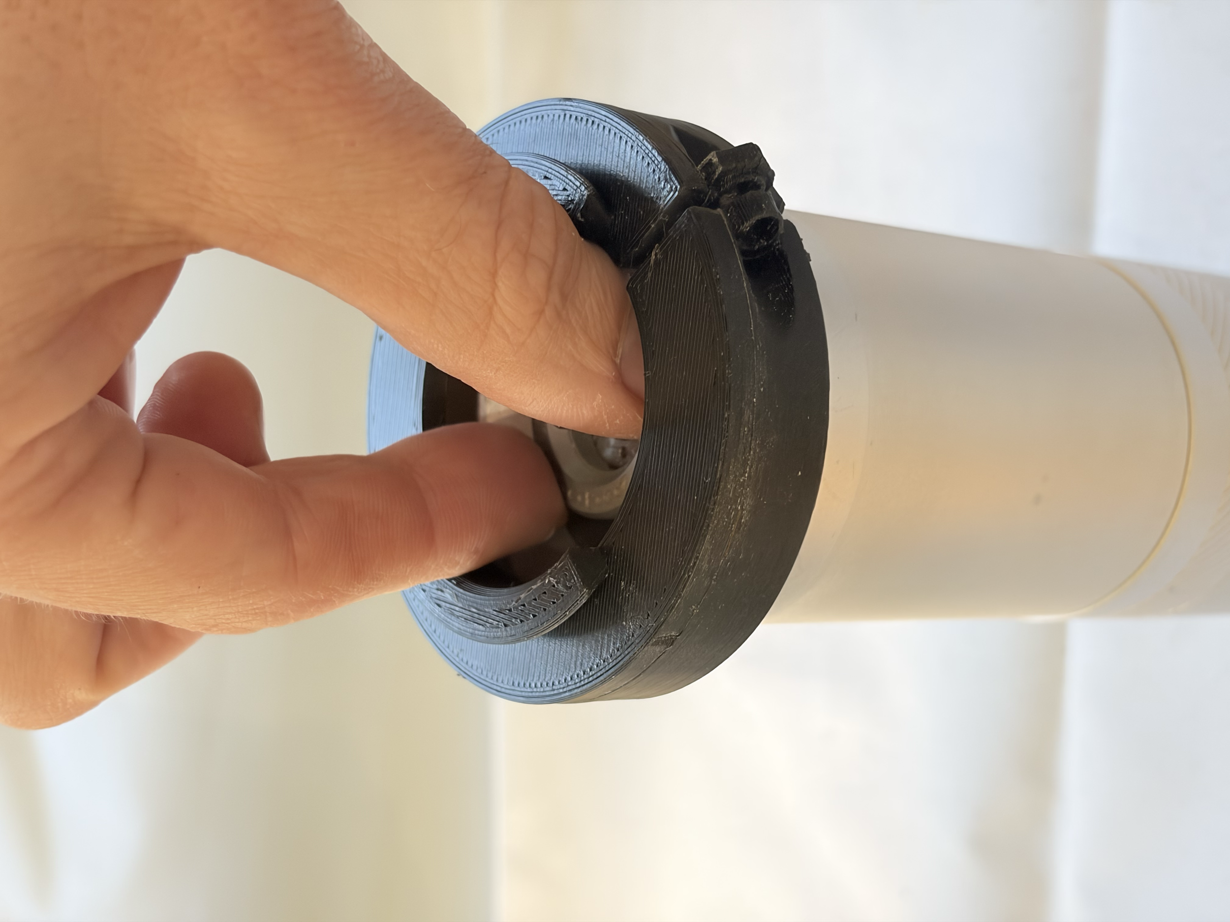 Grinder attachment that didn't have enough clearance for the fingers to reach the grind settings dial.