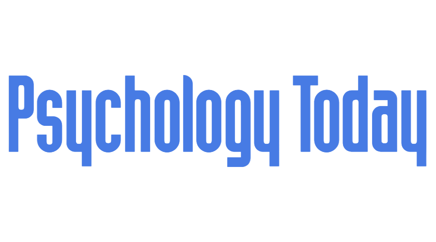 Text reading 'Psychology Today' in large, blue font.