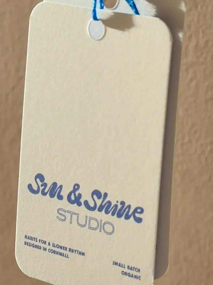 Details from our Tilt Your Face and Joyful Life sweatshirts 💙💛