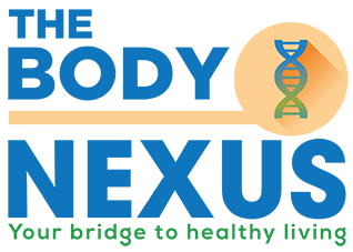 An illustration showing DNA strands, a microscope, a test tube, and a scientist in a laboratory setting.