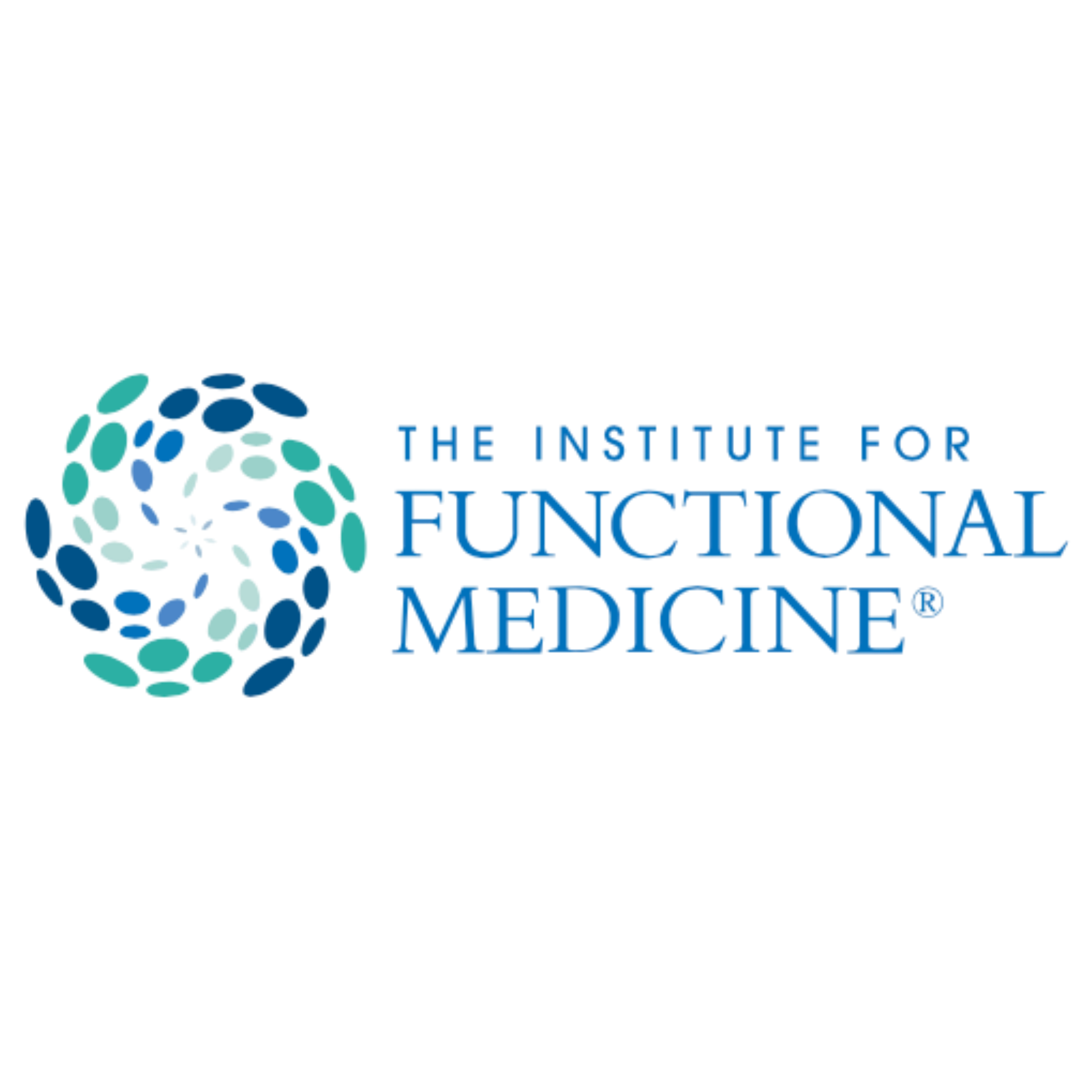 Logo of The Institute for Functional Medicine with a circular graphic of interconnected nodes and the organization's name in blue text
