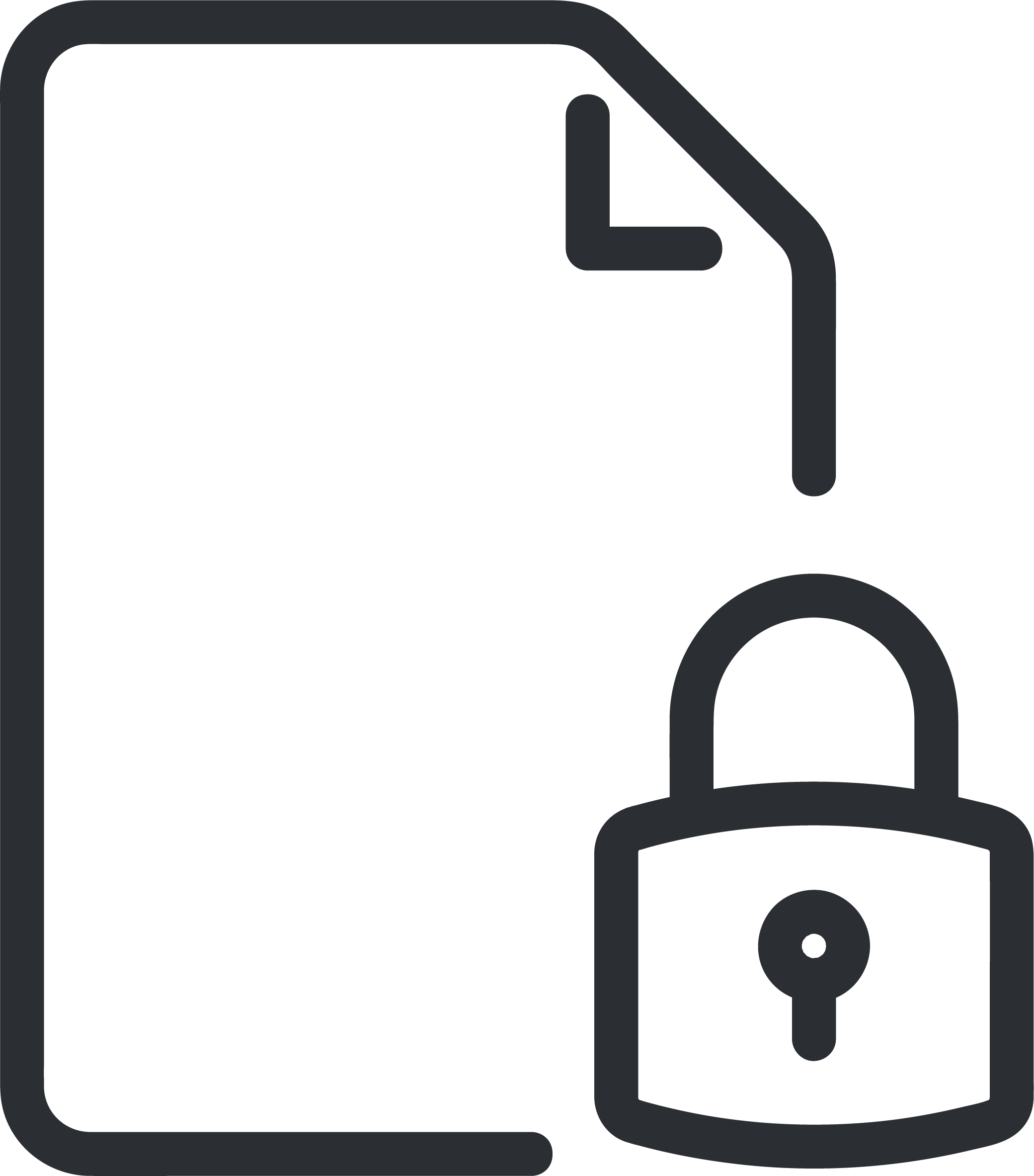 Outline of a mobile phone with lock icon, indicating security or privacy.