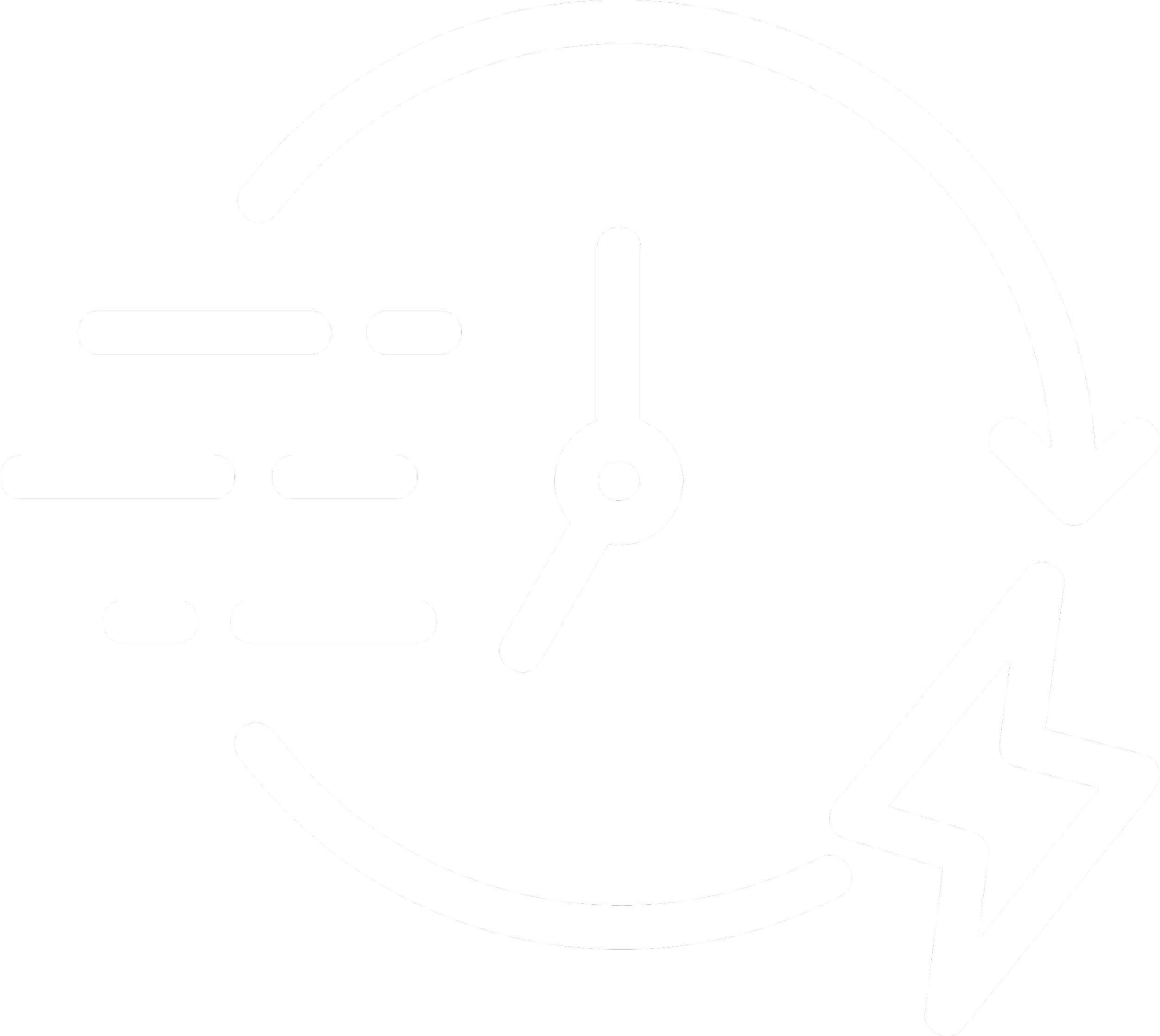 Icon of a clock with a lightning bolt and a circular arrow, indicating fast or emergency electricity.