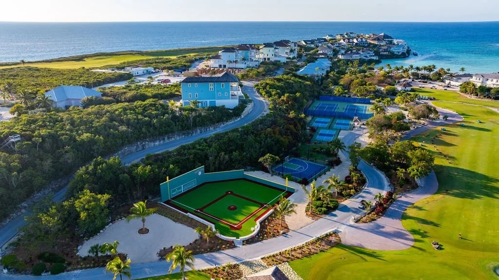 Aerial view of The Stables recreation complex at The Abaco Club