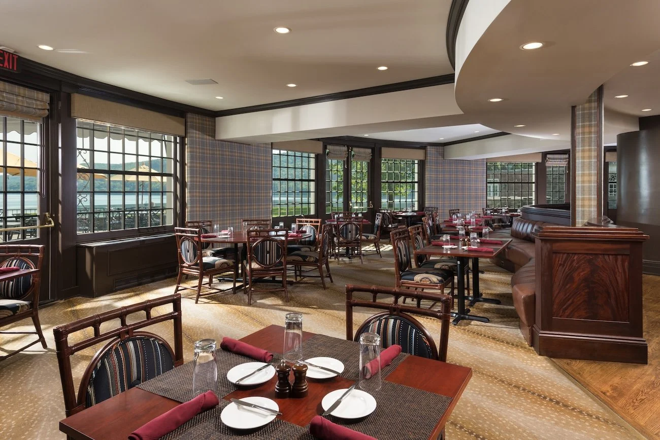 The Hawkeye Grill dining room at the Otesaga Resort Hotel.