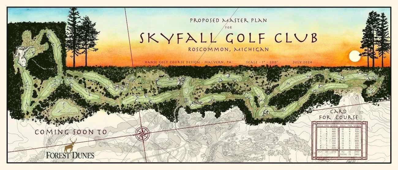 Master plan rendering of the future Skyfall Golf Club at Forest Dunes