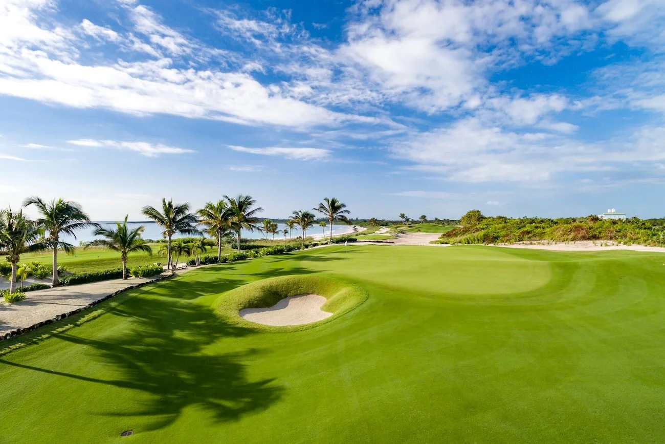 The 4th hole at The Abaco Club provides the first expansive view of the sea