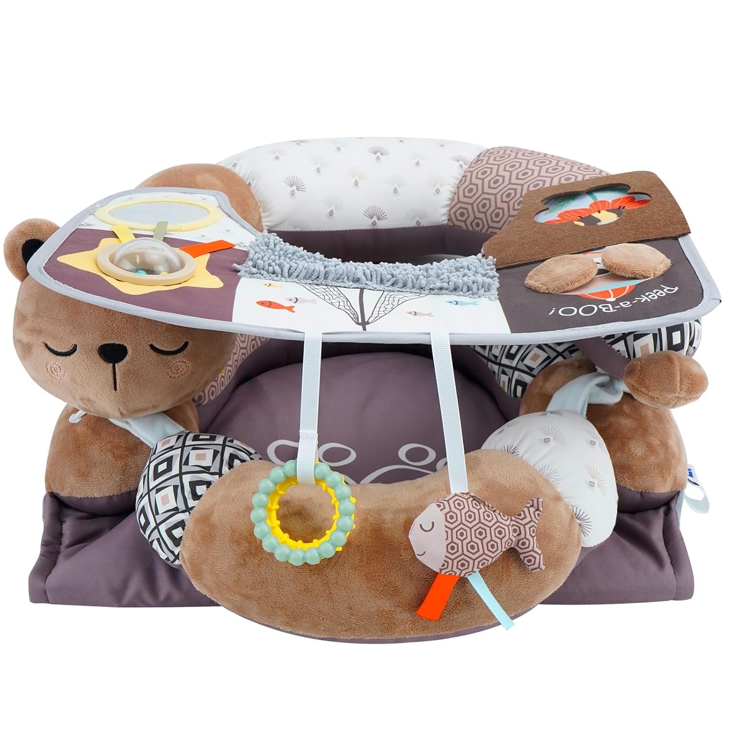 2 in 1 Bear Tummy Time Mat & Seated Support Pillow for New Born