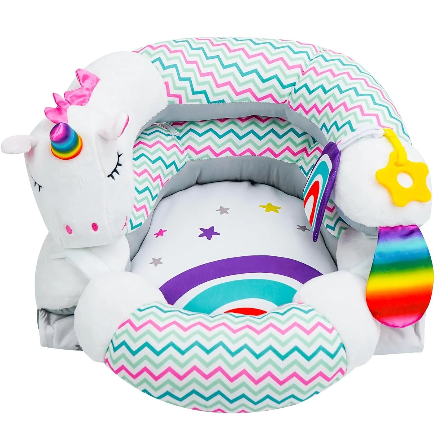 2 in 1 Unicorn Tummy Time Mat & Seated Support Pillow for New Born
