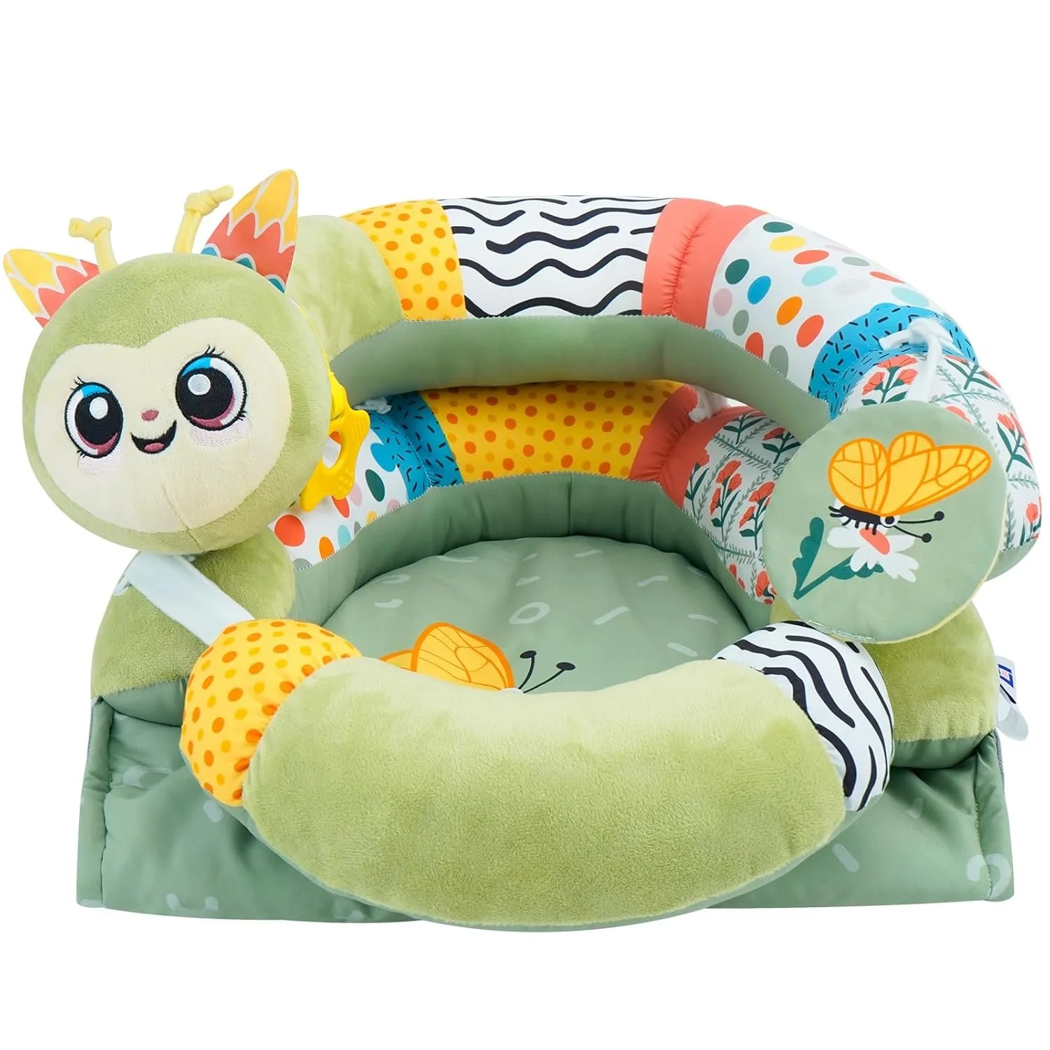 2-in-1 Caterpillar Elf Tummy Time & Seated Support Pillow for New Born