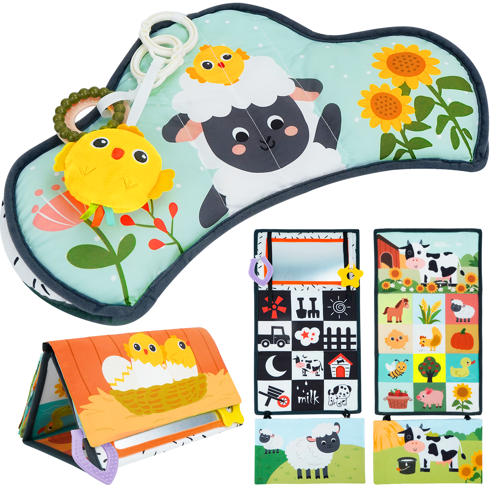 Lovvie & Joy Tummy Time Essential Kit- Farm Theme
