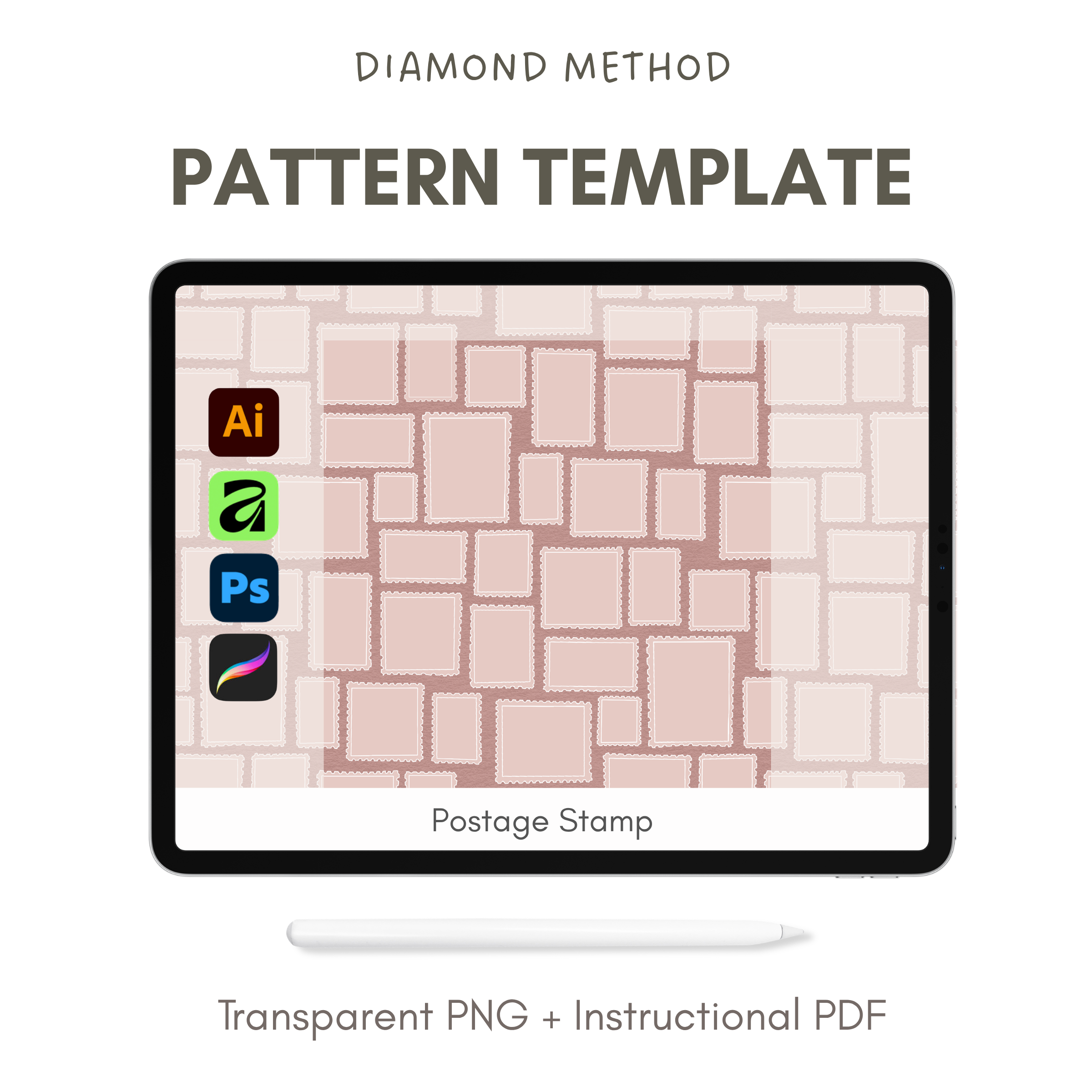 Postage Stamps - Pattern Layout Template