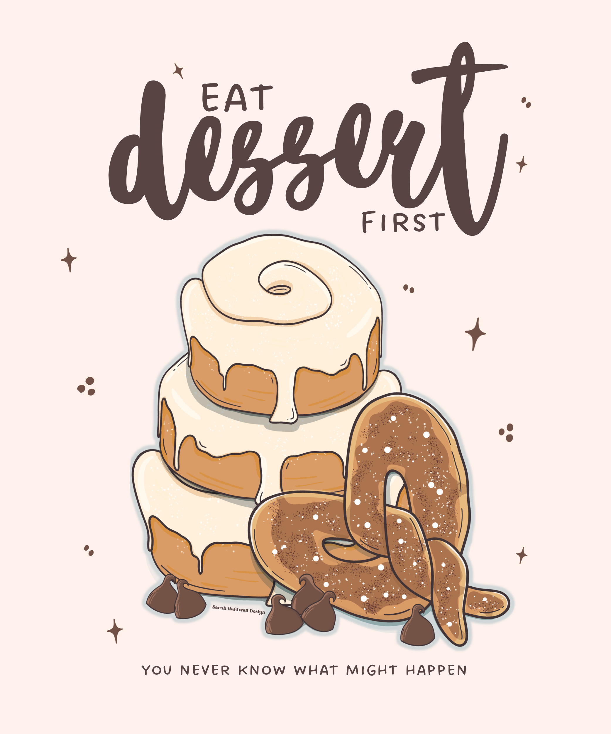 "Eat Dessert First" - The Sweet Shop Secondary Illustration