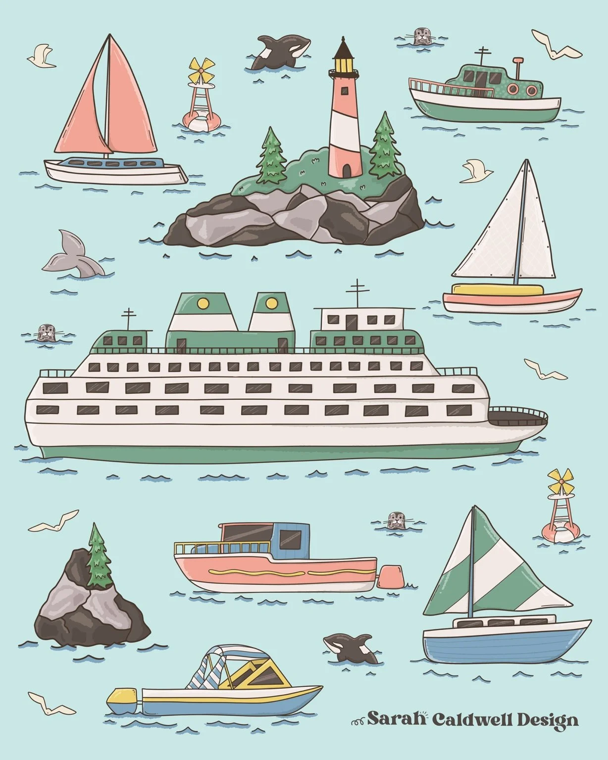 "Sailboat Summer" - Hero Illustration