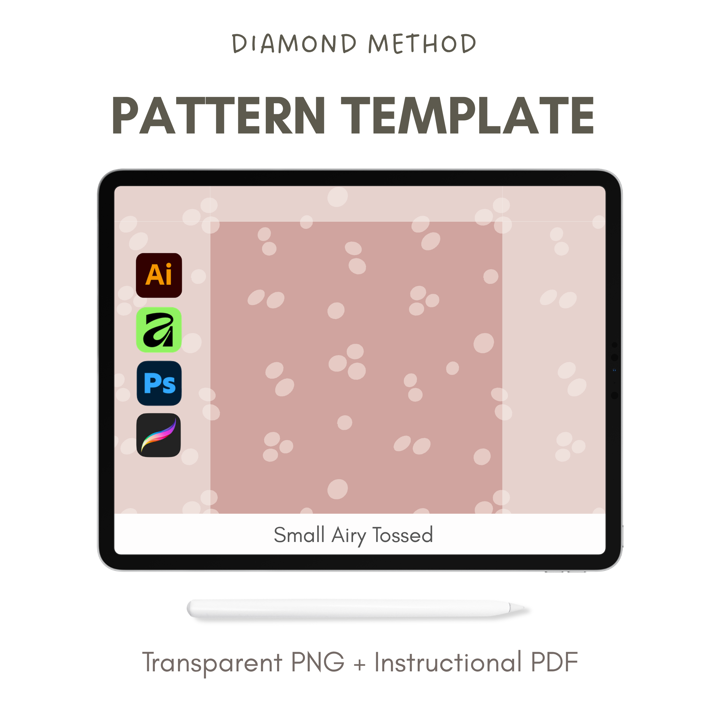 Small Airy Tossed - Pattern Layout Template