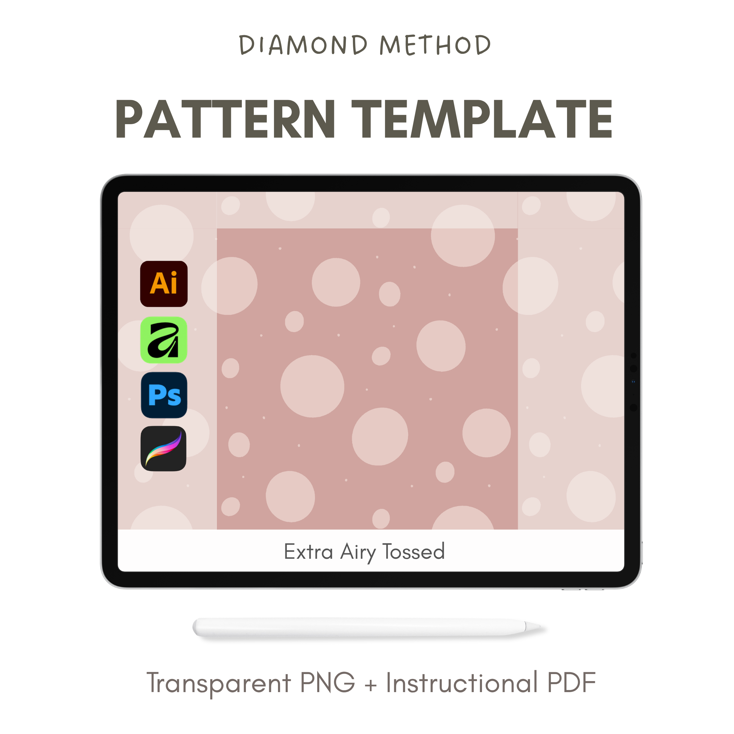 Extra Airy Tossed - Pattern Layout Template