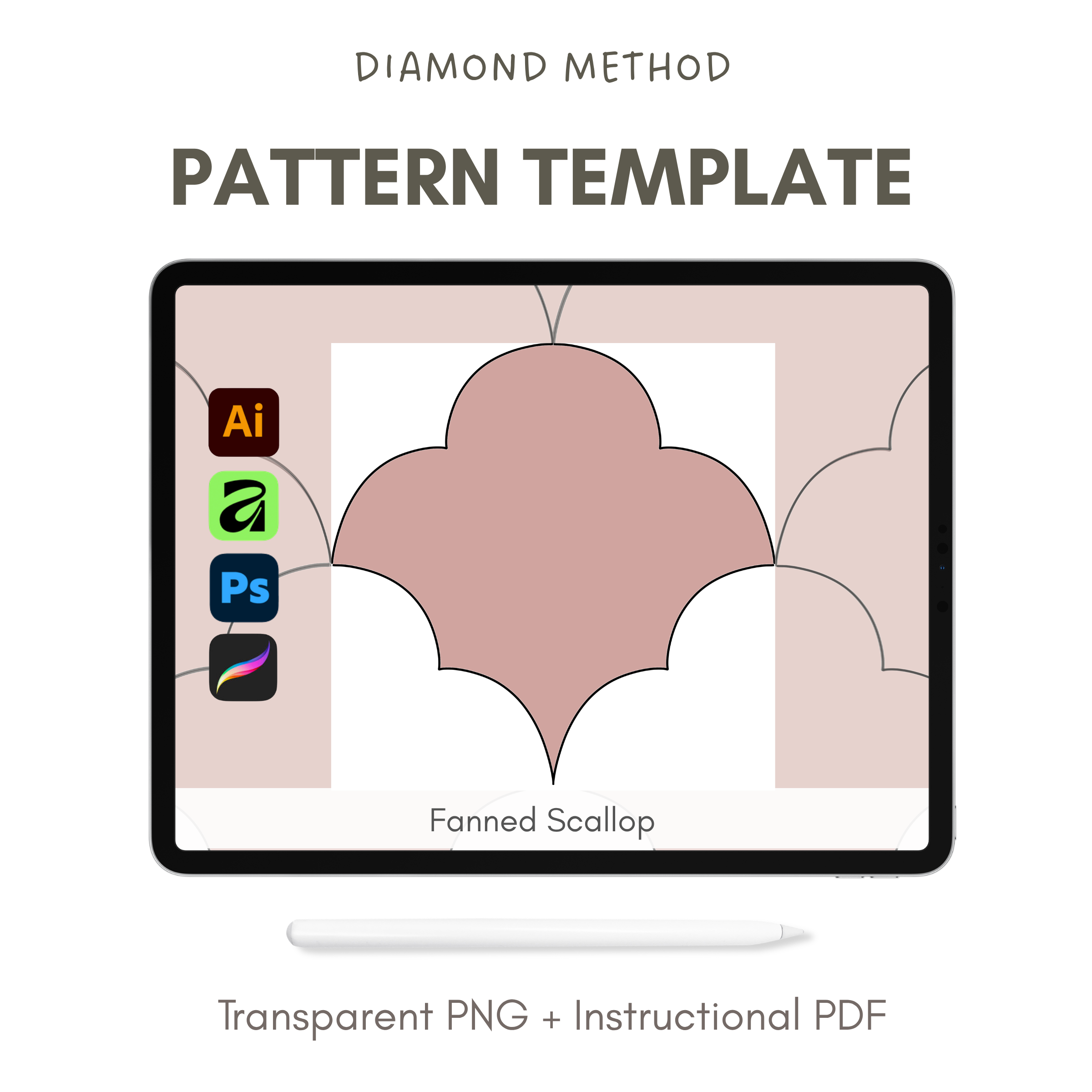 Fanned Scallop Repeat Template
