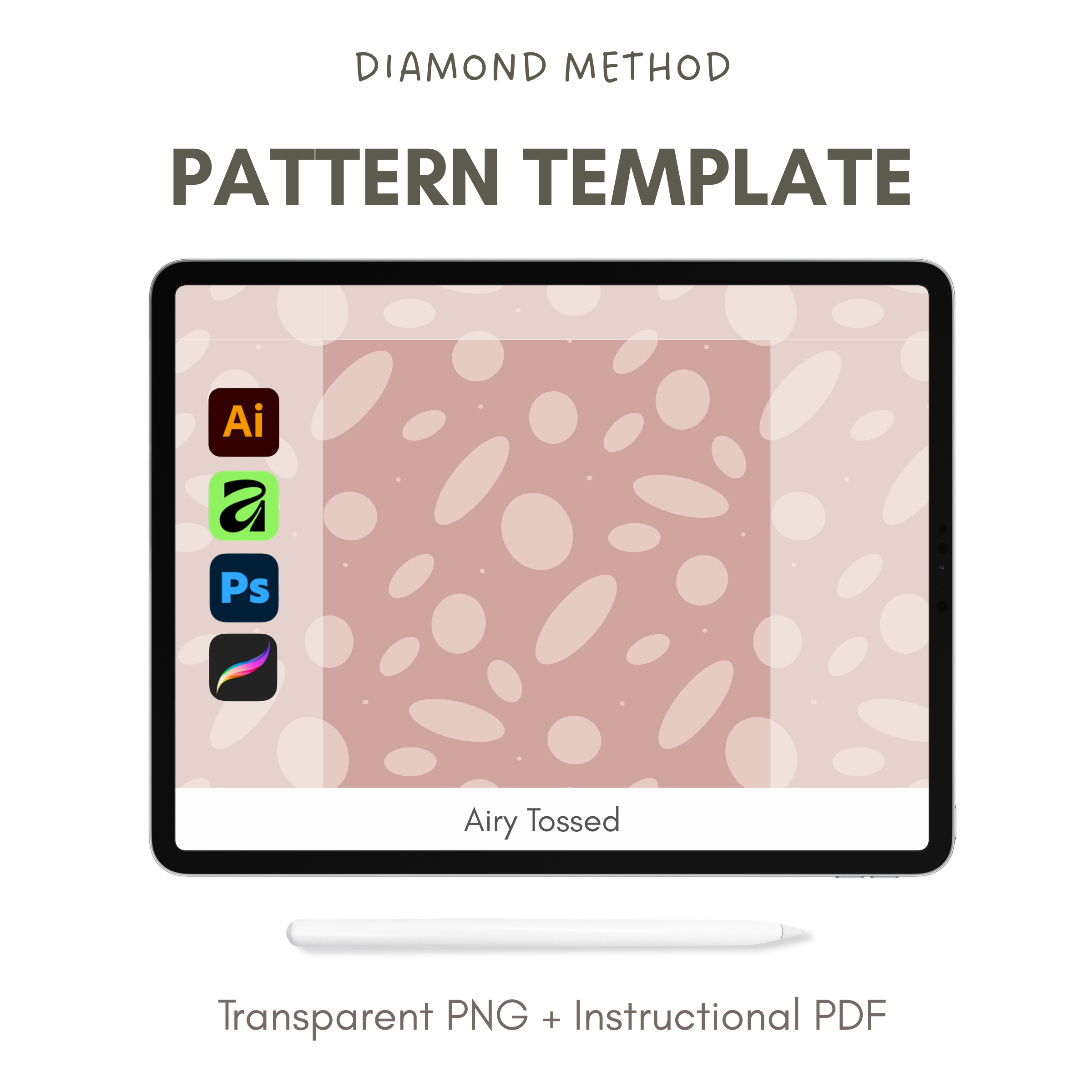Airy Tossed - Pattern Layout Template