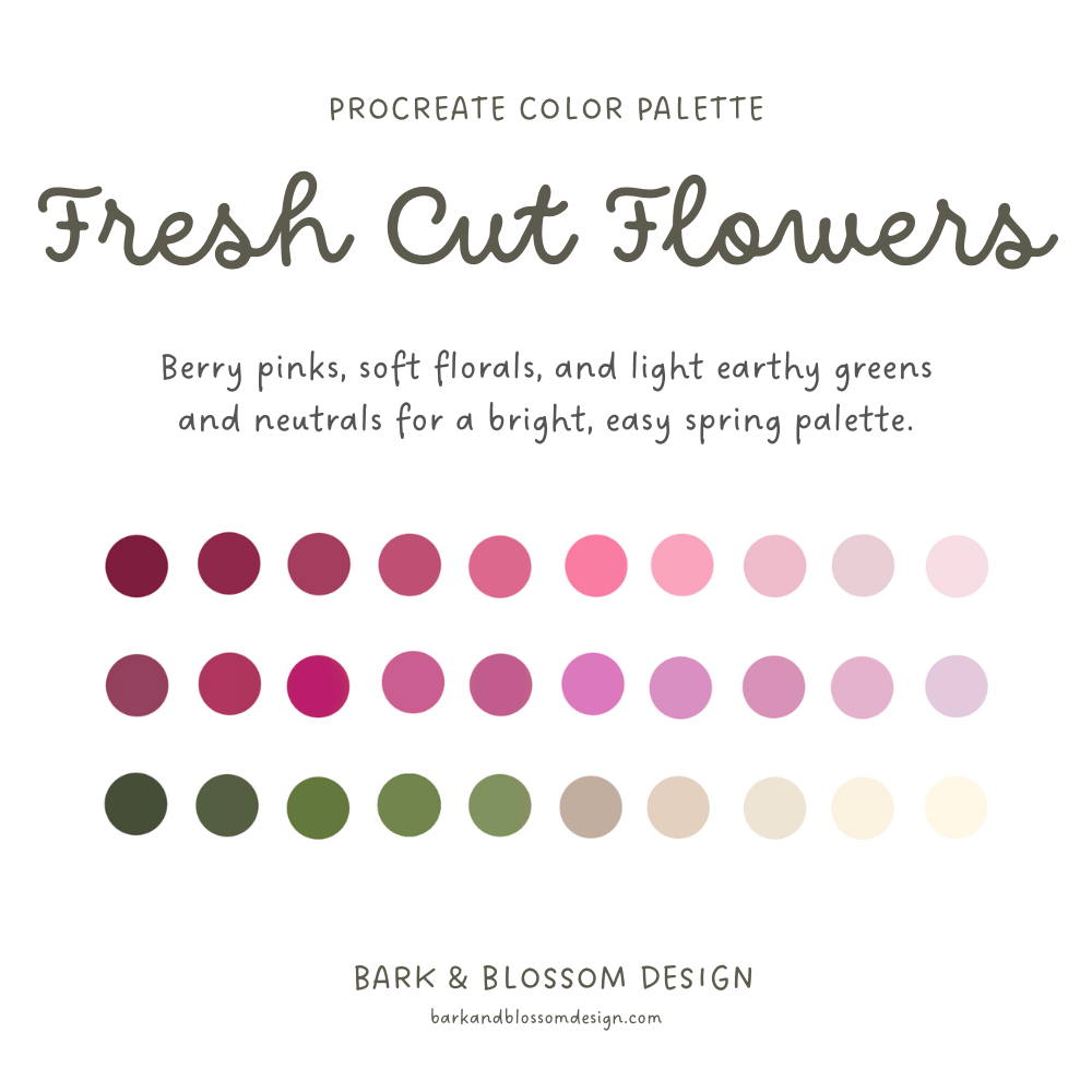 Fresh Cut Flowers Color Palette