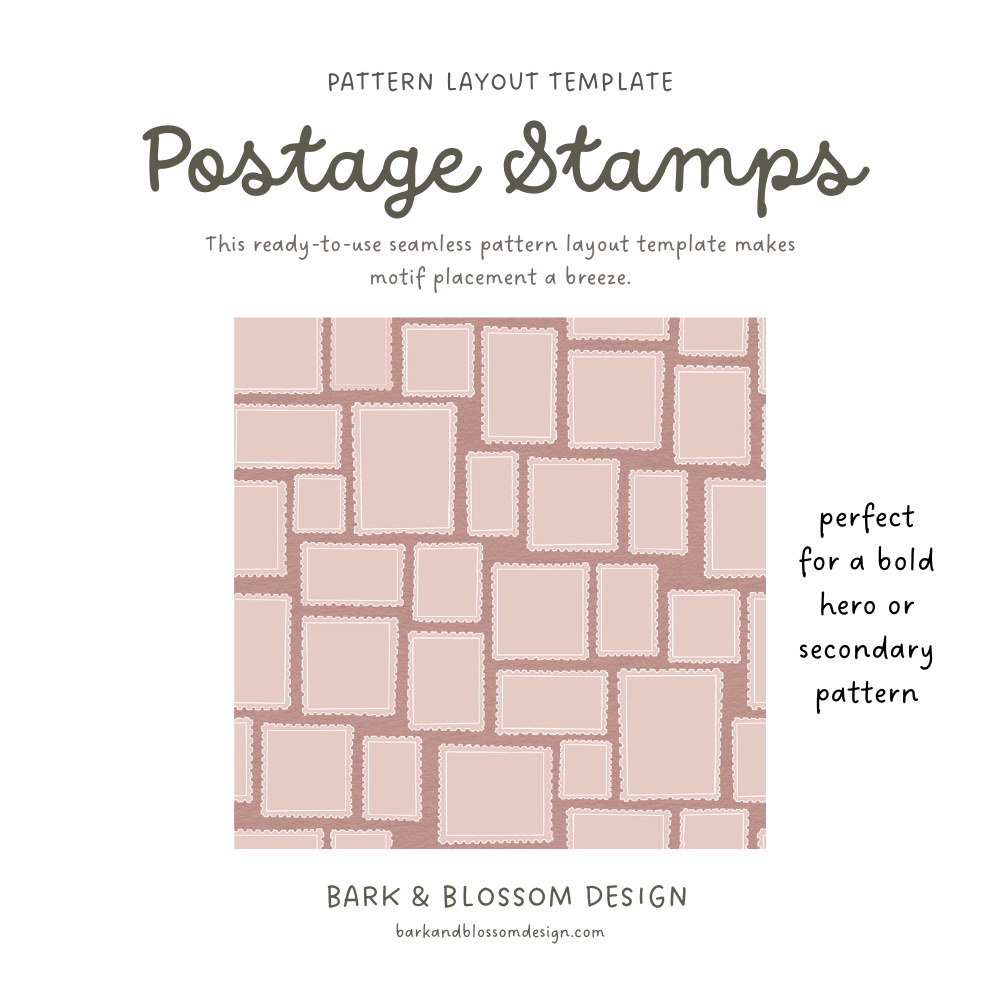 Postage Stamps - Pattern Layout Template