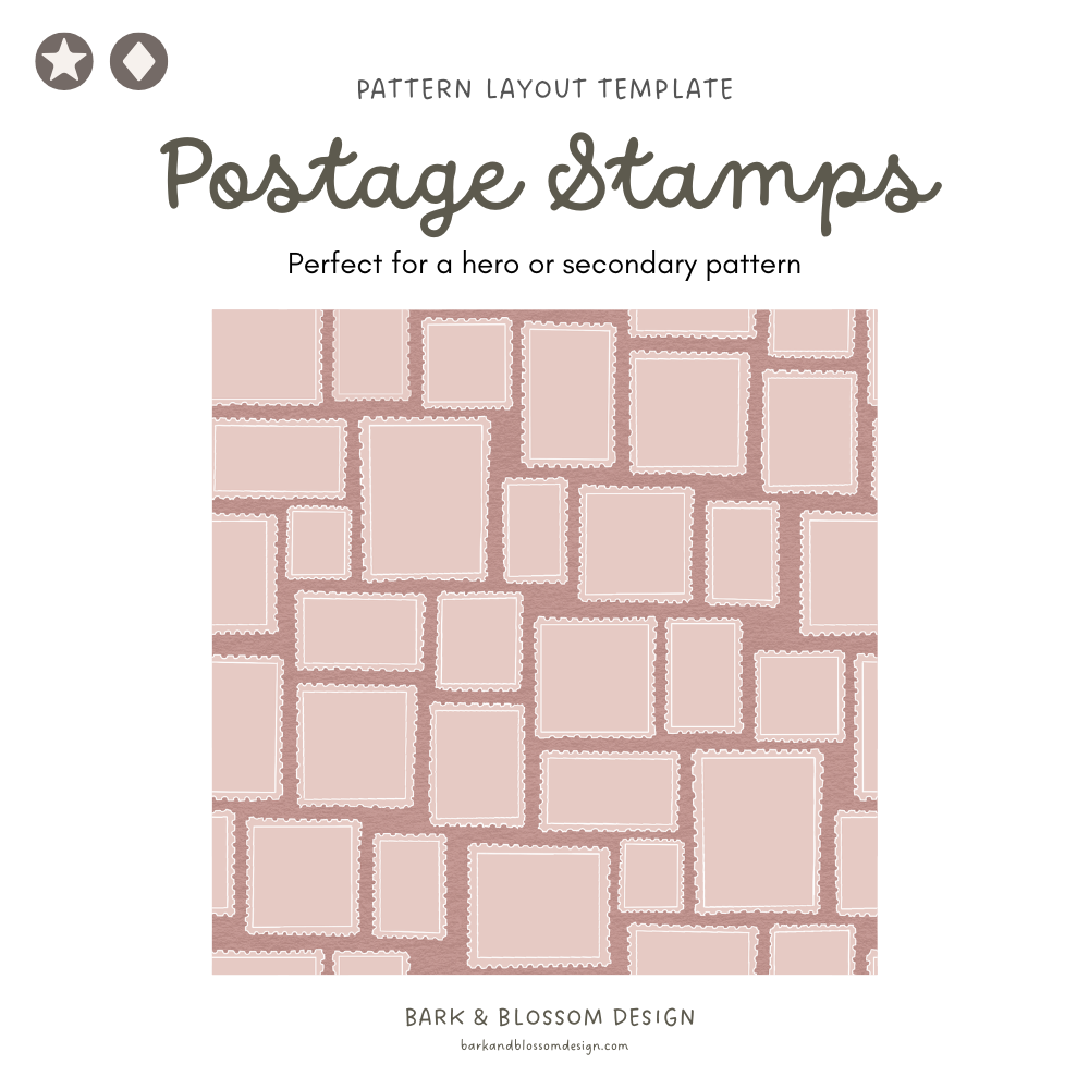 Postage Stamps - Pattern Layout Template