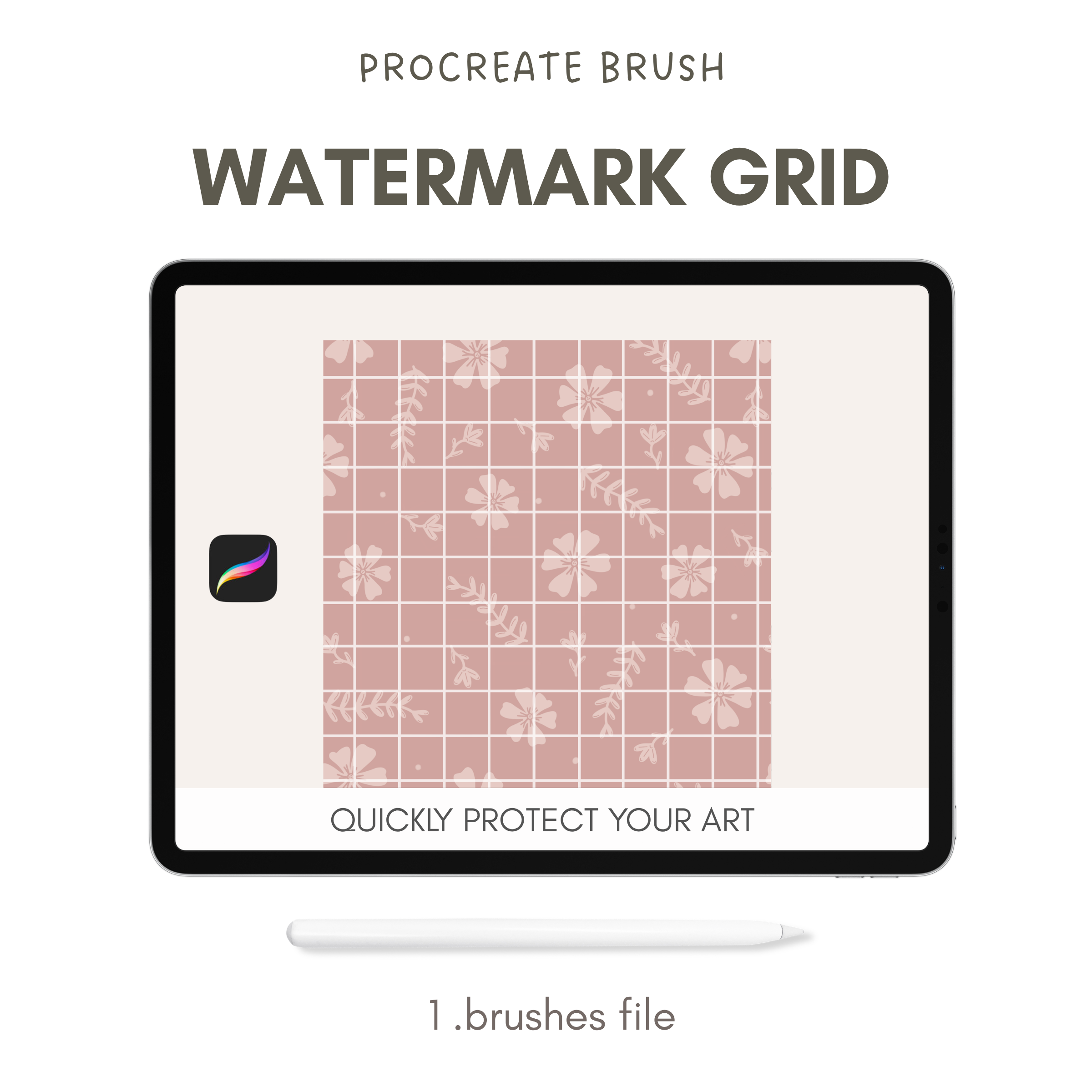 Watermark Grid Procreate Brush