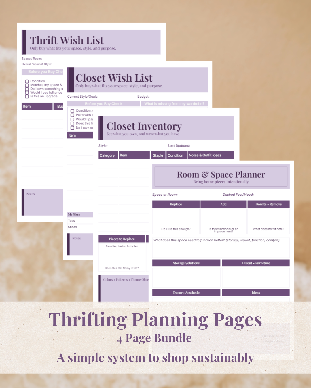 Thrifting Planner Printable | Thrift Shopping Organizer & Budget Planner PDF