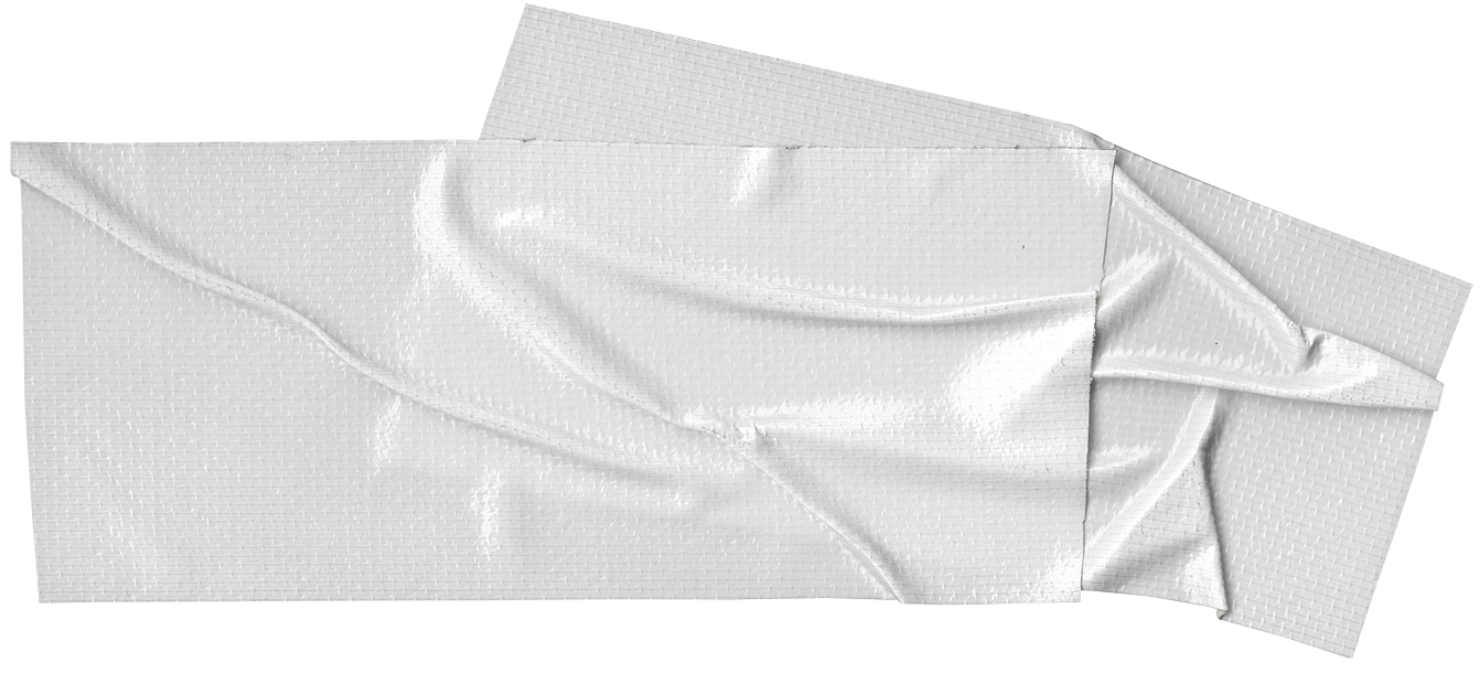 Une bande de tissu ou de ruban blanc en satin ou en tissu brillant, plié et superposé.