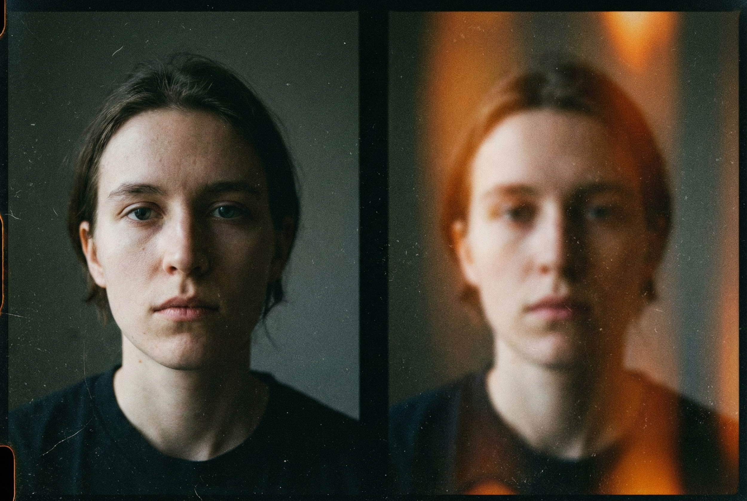 Comparaison photo HD vs filtre vintage Huji Cam avec grain numérique.
