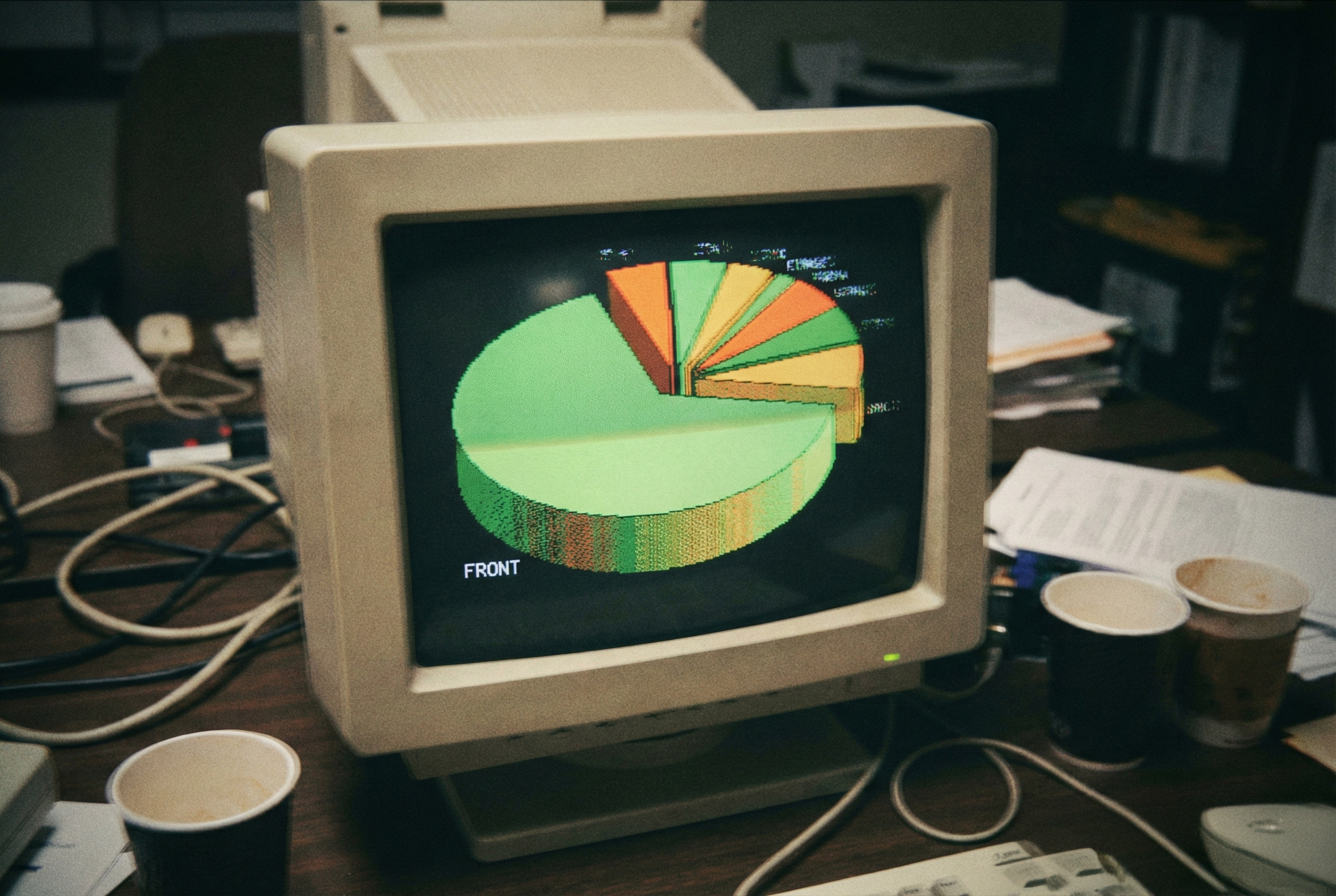 Pie chart 3D trompeur, manipulation diagramme circulaire, perspective data viz.