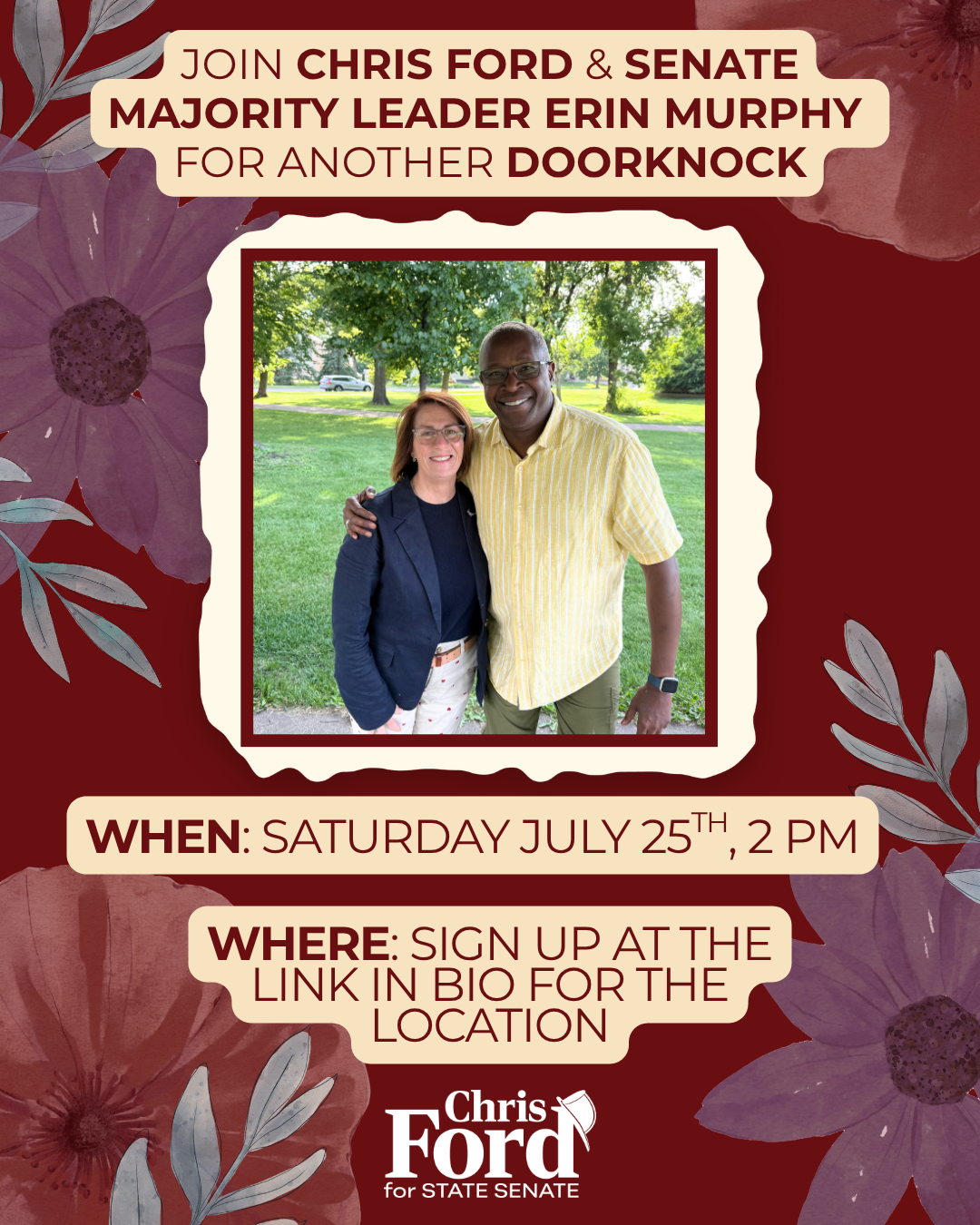 Doorknock with Senate Majority Leader Erin Murphy and Chris Ford