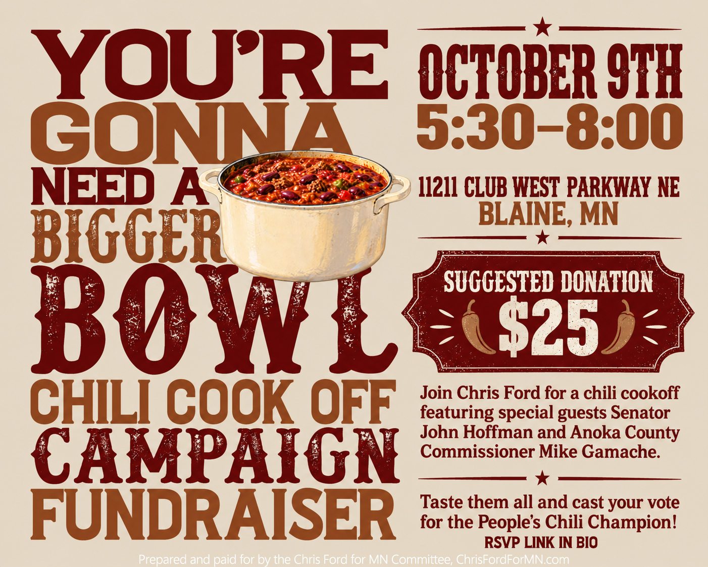 Chris Ford Chili Cook-off Fundraiser