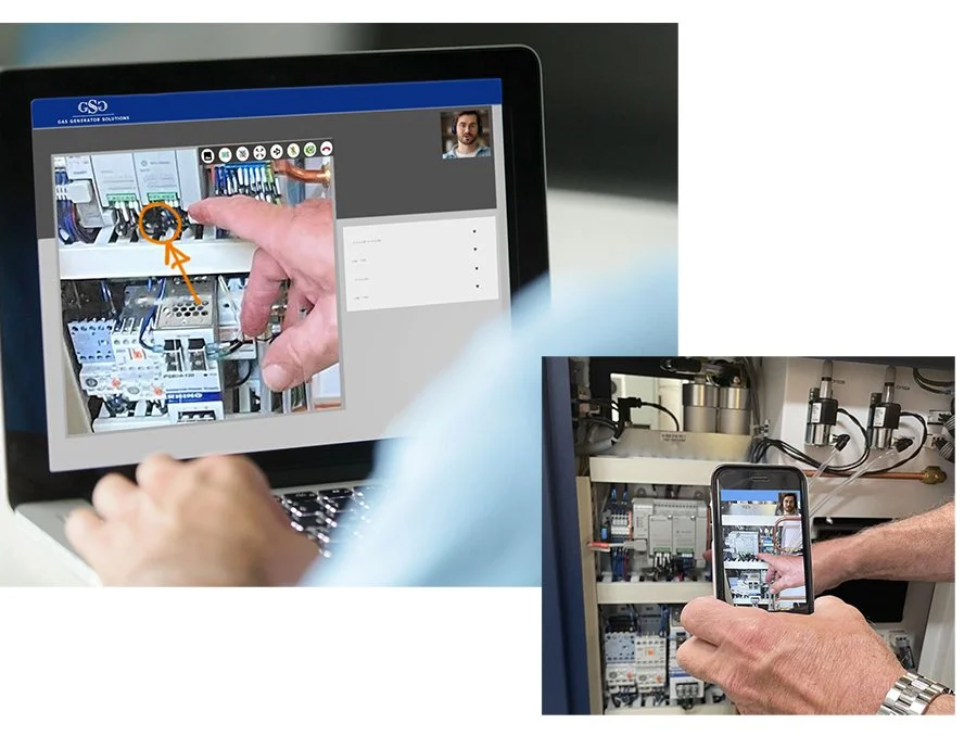 Remote Visual Tech Support for lab gas generators